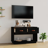 vidaXL Meuble TV Noir 90x40x60 cm Bois de pin massif