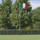 vidaXL Drapeau de l'Italie et mât 6,23 m Aluminium
