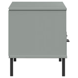 vidaXL Meuble TV avec pieds en métal Blanc Bois de pin massif OSLO