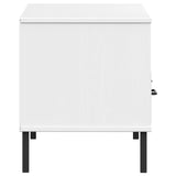 vidaXL Meuble TV avec pieds en métal Blanc Bois de pin massif OSLO