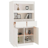 vidaXL Buffet haut Noir 60x40x116,5 cm Bois massif de pin