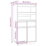 vidaXL Buffet haut Noir 60x40x116,5 cm Bois massif de pin