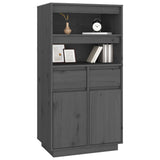 vidaXL Buffet haut Noir 60x40x116,5 cm Bois massif de pin