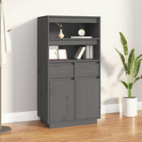 vidaXL Buffet haut Noir 60x40x116,5 cm Bois massif de pin