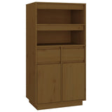 vidaXL Buffet haut Noir 60x40x116,5 cm Bois massif de pin