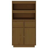 vidaXL Buffet haut Noir 60x40x116,5 cm Bois massif de pin
