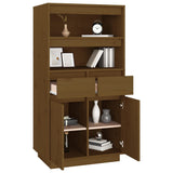 vidaXL Buffet haut Noir 60x40x116,5 cm Bois massif de pin