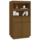 vidaXL Buffet haut Noir 60x40x116,5 cm Bois massif de pin