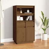 vidaXL Buffet haut Noir 60x40x116,5 cm Bois massif de pin