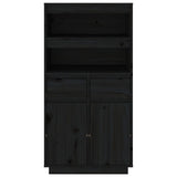 vidaXL Buffet haut Noir 60x40x116,5 cm Bois massif de pin