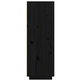 vidaXL Buffet haut Noir 60x40x116,5 cm Bois massif de pin