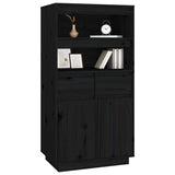 vidaXL Buffet haut Noir 60x40x116,5 cm Bois massif de pin