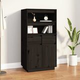 vidaXL Buffet haut Noir 60x40x116,5 cm Bois massif de pin (plusieurs options disponibles)