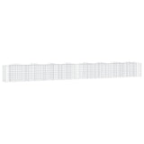 vidaXL Lit surélevé à gabions arqué 800x50x100 cm Fer galvanisé