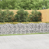 vidaXL Lit surélevé à gabions arqué 800x50x100 cm Fer galvanisé