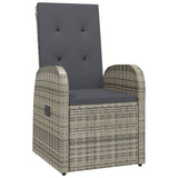 vidaXL Chaises de jardin inclinables coussins 2pcs Gris Résine tressée