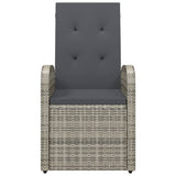vidaXL Chaises de jardin inclinables coussins 2pcs Gris Résine tressée