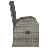 vidaXL Chaises de jardin inclinables coussins 2pcs Gris Résine tressée