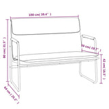 vidaXL Banc Crème 100x64x80 cm Tissu