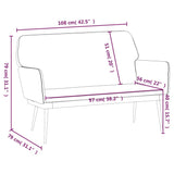 vidaXL Banc Gris foncé 108x79x79 cm Velours