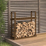 vidaXL Support pour bois de chauffage Blanc 110x35x108,5cm Bois de pin
