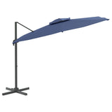 vidaXL Parasol cantilever à double toit Bleu azuré 300x300 cm