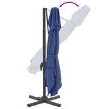 vidaXL Parasol cantilever à double toit Bleu azuré 300x300 cm