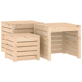 vidaXL Ensemble de boîtes de jardin 3 pcs blanc bois de pin massif