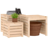 vidaXL Ensemble de boîtes de jardin 3 pcs blanc bois de pin massif