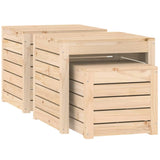 vidaXL Ensemble de boîtes de jardin 3 pcs blanc bois de pin massif