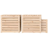vidaXL Ensemble de boîtes de jardin 3 pcs blanc bois de pin massif