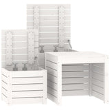 vidaXL Ensemble de boîtes de jardin 3 pcs blanc bois de pin massif