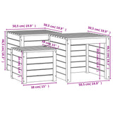 vidaXL Ensemble de boîtes de jardin 3 pcs blanc bois de pin massif