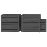 vidaXL Ensemble de boîtes de jardin 3 pcs blanc bois de pin massif