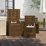 vidaXL Ensemble de boîtes de jardin 3 pcs blanc bois de pin massif