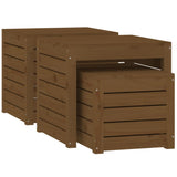 vidaXL Ensemble de boîtes de jardin 3 pcs blanc bois de pin massif
