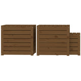 vidaXL Ensemble de boîtes de jardin 3 pcs blanc bois de pin massif