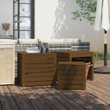 vidaXL Ensemble de boîtes de jardin 3 pcs blanc bois de pin massif