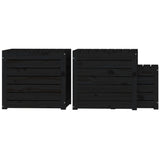 vidaXL Ensemble de boîtes de jardin 3 pcs blanc bois de pin massif