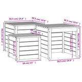vidaXL Ensemble de boîtes de jardin 3 pcs blanc bois de pin massif