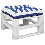 vidaXL Coussin de palette rayures bleues et blanches 60x60x12 cm tissu