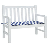 vidaXL Coussin de banc de jardin rayures bleues et blanches 120x50x3cm