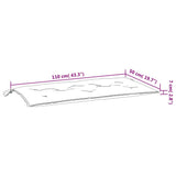 vidaXL Coussin de banc de jardin noir 110x50x7 cm tissu oxford