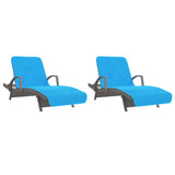 vidaXL Serviettes de plage 2 pcs turquoise 60x135 cm tissu 400 GSM