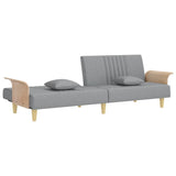 vidaXL Canapé-lit avec accoudoirs gris clair tissu