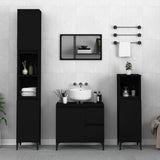 vidaXL Armoire de salle de bain noir 30x30x190 cm bois d'ingénierie (plusieurs options disponibles)