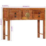 vidaXL Table console 120x32x80 cm bois massif d'acacia