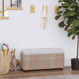 vidaXL Bancs de rangement 2 pcs avec coussin marron 69 cm quenouille