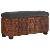 vidaXL Bancs de rangement 2 pcs avec coussin marron 69 cm quenouille