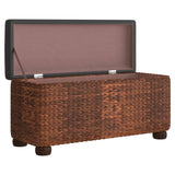 vidaXL Bancs de rangement 2 pcs avec coussin marron 69 cm quenouille